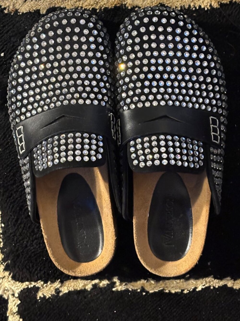 JW ANDERSON CRYSTAL AND LEATHER MULES ...WORN ONCE!